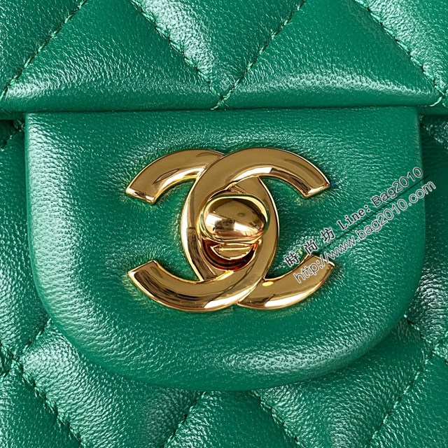 Chanel專櫃新款cf鏈條女包A01112 香奈兒Classic Flap Bag瑪瑙綠法國高端定制品單肩斜挎女包 djc6295